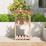Jardinera con estante de madera maciza de pino 54x54x81 cm v7497 - Vetonek