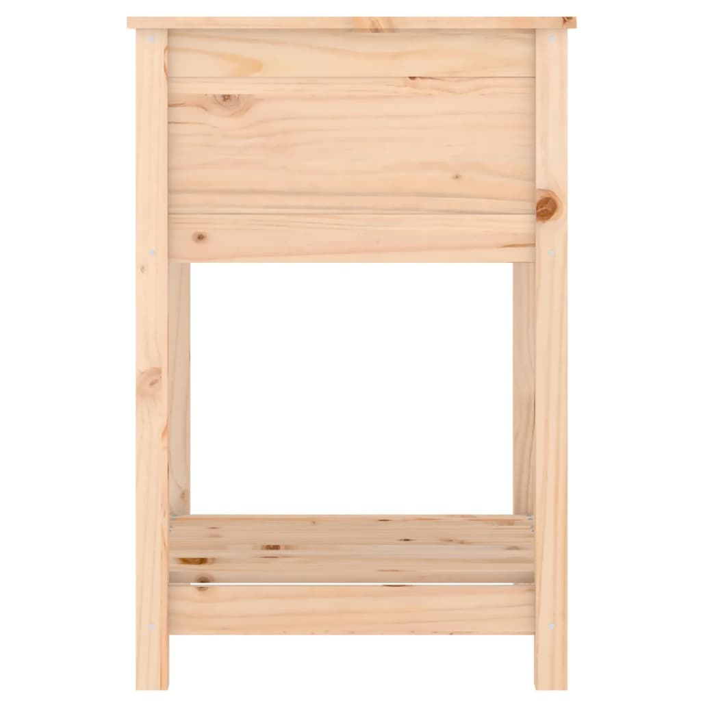 Jardinera con estante de madera maciza de pino 54x54x81 cm v7497 - Vetonek