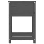 Jardinera con estante madera maciza de pino gris 54x34,5x81 cm v7510 - Vetonek