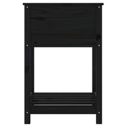 Jardinera con estante madera maciza de pino negro 54x54x81 cm v7534 - Vetonek