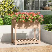 Jardinera con estante de madera maciza de pino 82,5x54x81 cm v7541 Vetonek