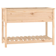 Vetonek Jardinera con estante de madera maciza de pino 111,5x54x81 cm