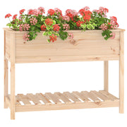 Jardinera con estante de madera maciza de pino 111,5x54x81 cm - Vetonek