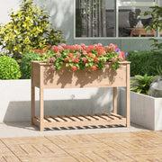 Jardinera con estante de madera maciza de pino 111,5x54x81 cm v7596 Vetonek
