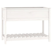 Vetonek Jardinera con estante madera maciza pino blanca 111,5x54x81 cm