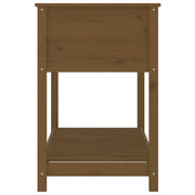 Jardinera con estante madera maciza pino marrón 111,5x54x81 cm v7626 - Vetonek