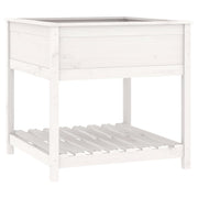 Vetonek Jardinera con estante madera maciza pino blanca 82,5x82,5x81 cm