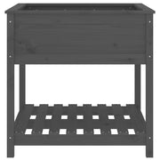 Jardinera con estante madera maciza pino gris 82,5x82,5x81 cm v7664 - Vetonek