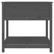 Jardinera con estante madera maciza pino gris 82,5x82,5x81 cm v7664 - Vetonek