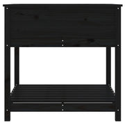 Jardinera con estante madera maciza pino negro 82,5x82,5x81 cm v7688 - Vetonek