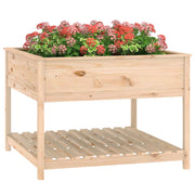 Jardinera con estante madera maciza de pino 111,5x111,5x81 cm v7695 - Vetonek