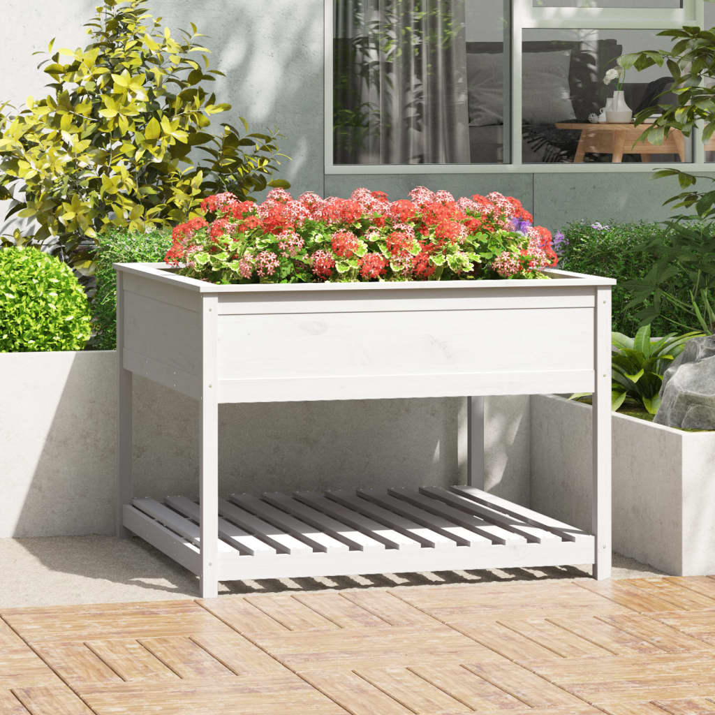 Jardinière étagère en bois massif de pin blanc 111,5x111,5x81cm v7701 Vetonek