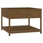 Jardinera y estante madera maciza pino marrón 111,5x111,5x81 cm v7725 - Vetonek