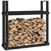 Leñero de madera maciza de pino negro 110x35x108,5 cm v8159 - Vetonek