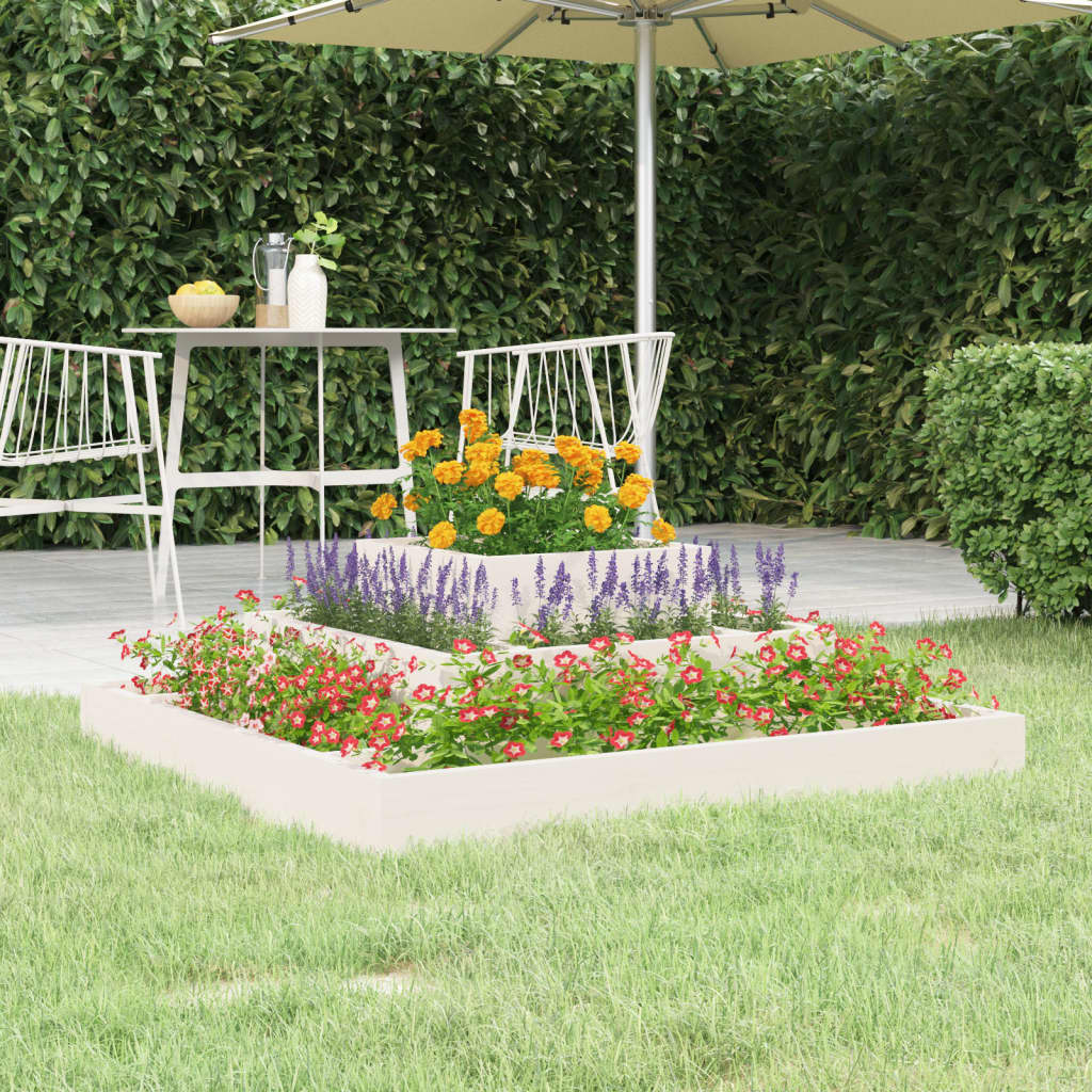 Jardinière en pin blanc massif 80x80x27 cm v8180 Vetonek
