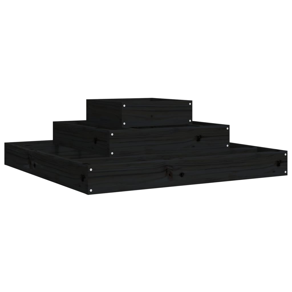 Vetonek Jardinera de madera maciza de pino negro 80x80x27 cm