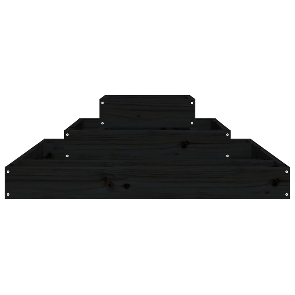 Jardinera de madera maciza de pino negro 80x80x27 cm v8210 - Vetonek