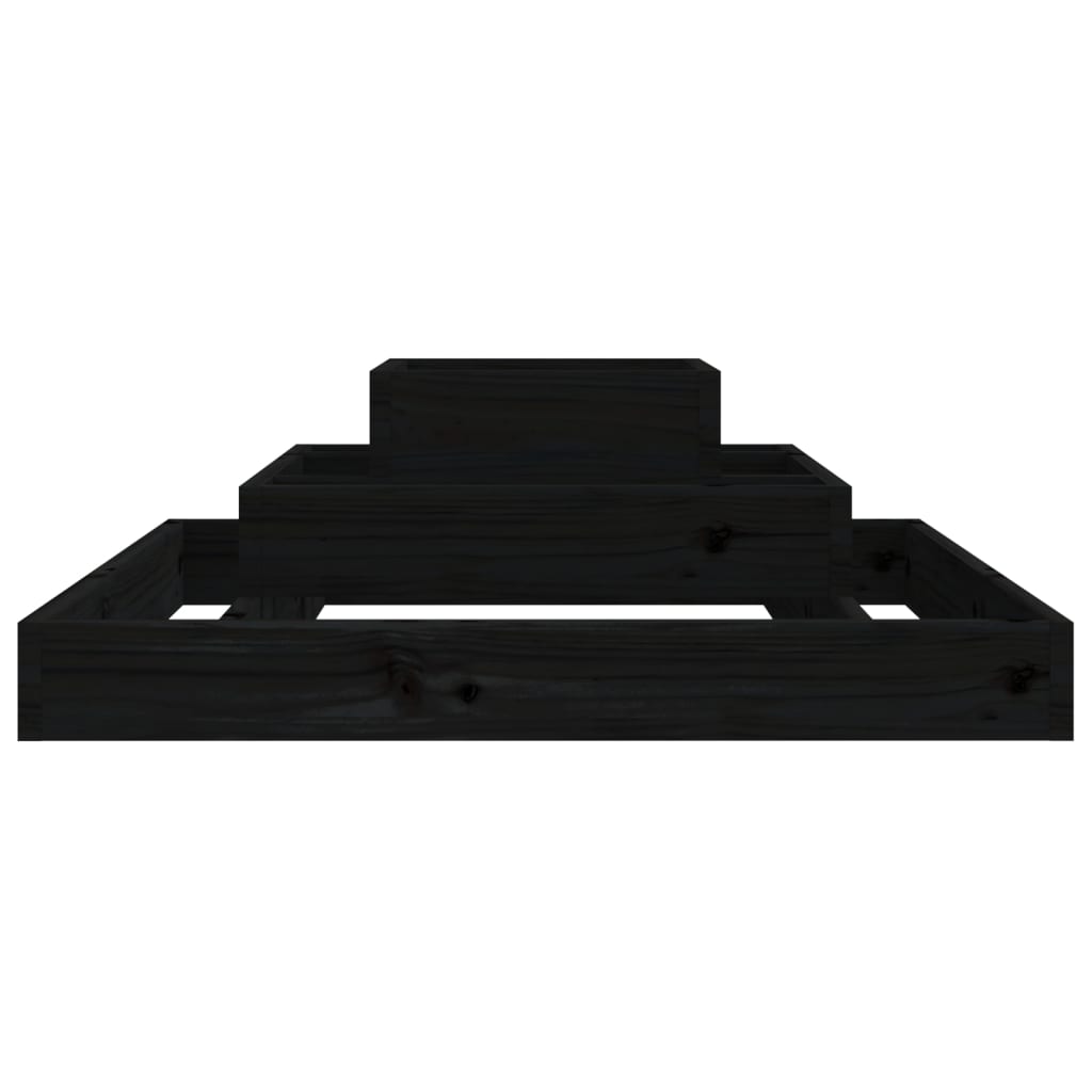 Jardinera de madera maciza de pino negro 80x80x27 cm v8210 - Vetonek