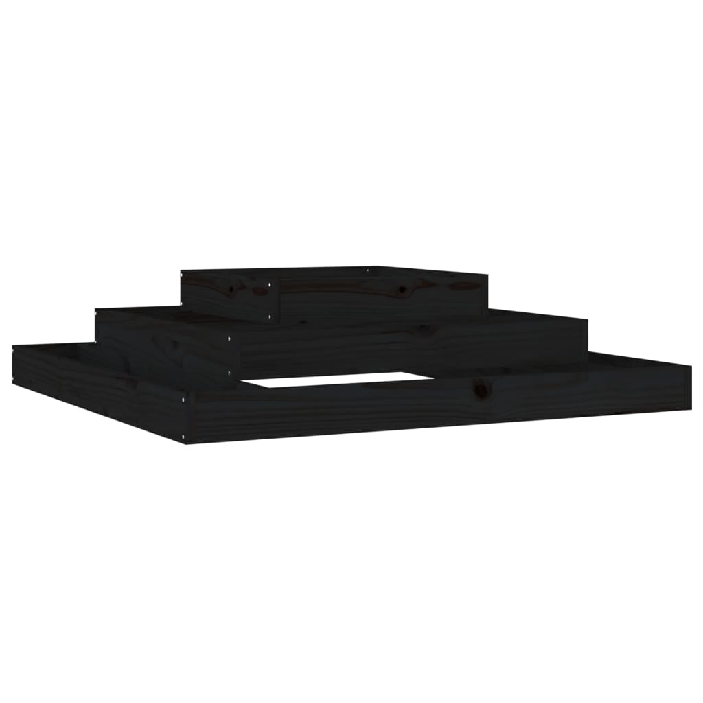 Vetonek Jardinera madera maciza de pino negro 110x110x27 cm