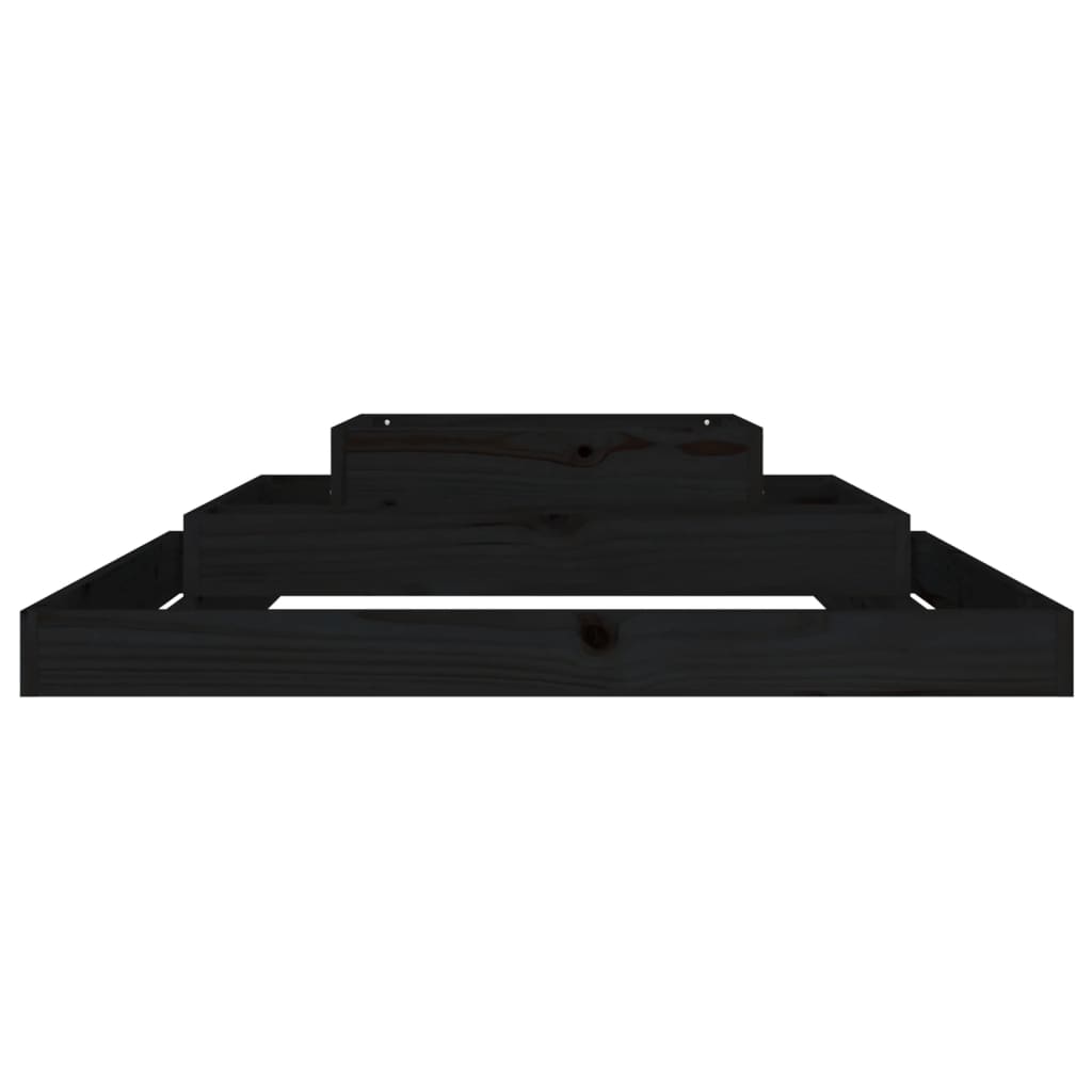 Jardinera madera maciza de pino negro 110x110x27 cm v8272 - Vetonek