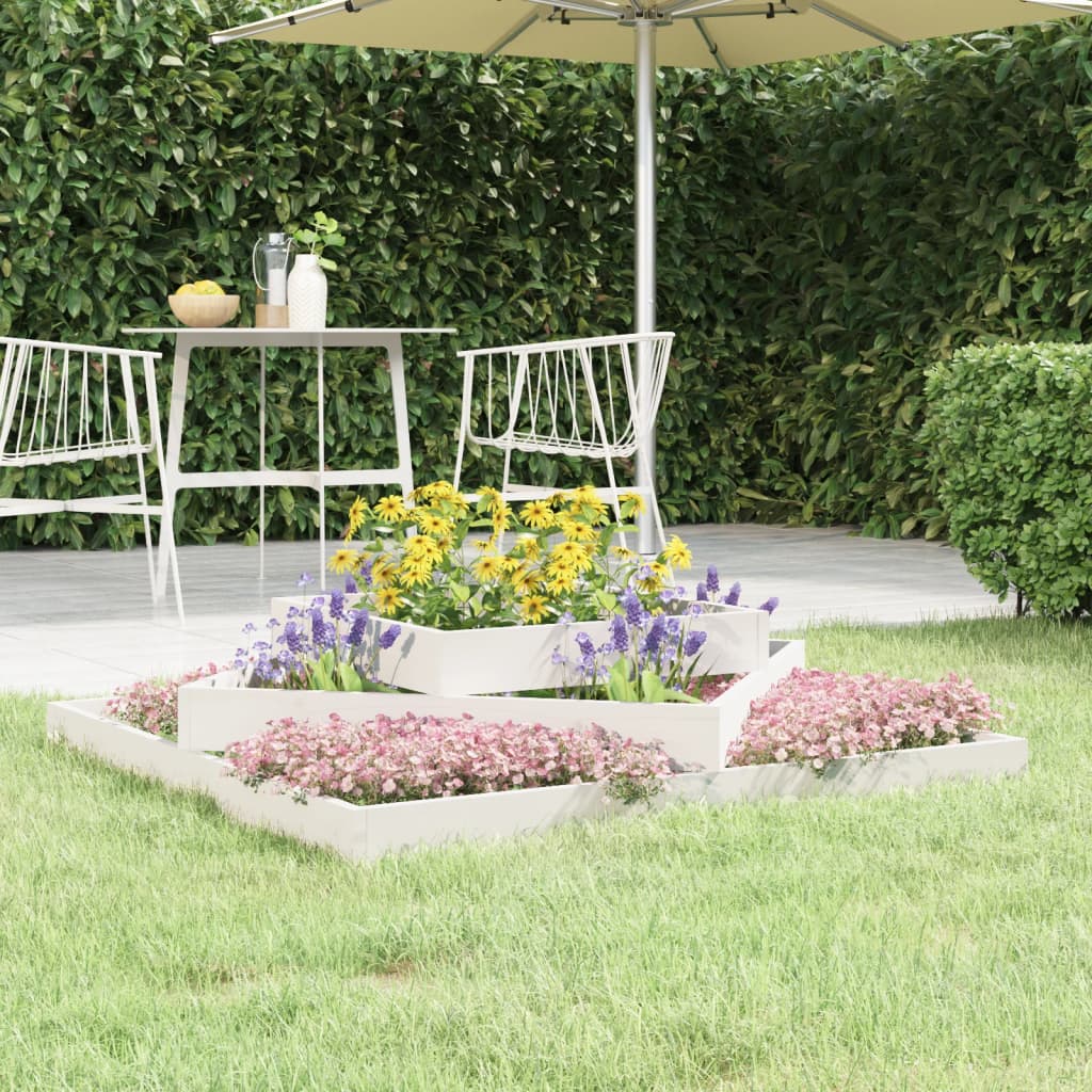 Jardinière en bois de pin blanc massif 112x112x27 cm v8364 Vetonek