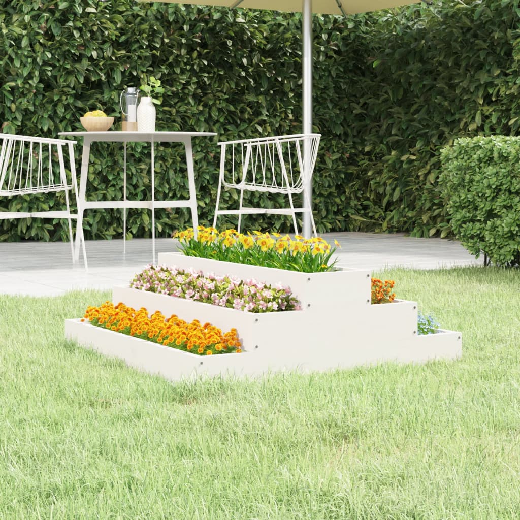 Jardinière en pin blanc massif 80x80x27 cm v8425 Vetonek
