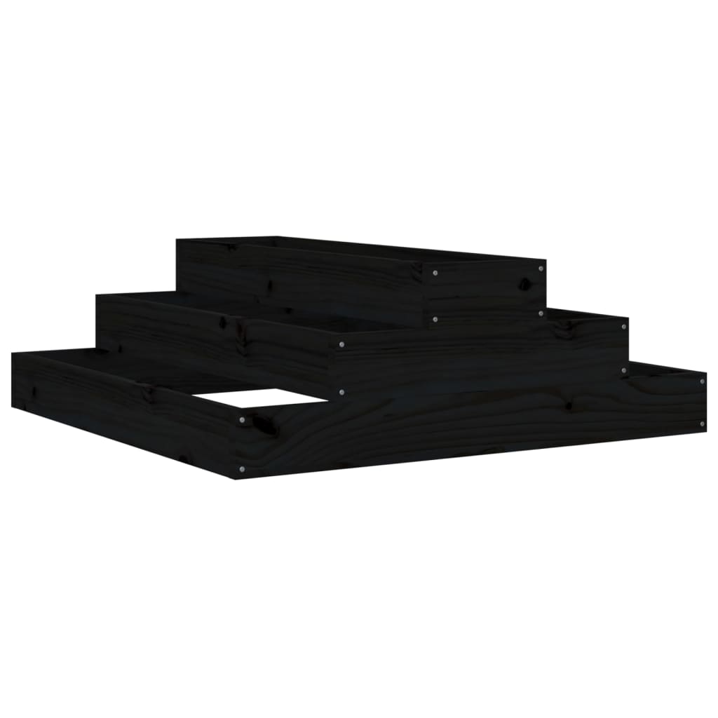Vetonek Jardinera de madera maciza de pino negro 80x80x27 cm