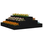 Jardinera de madera maciza de pino negro 80x80x27 cm v8456 - Vetonek