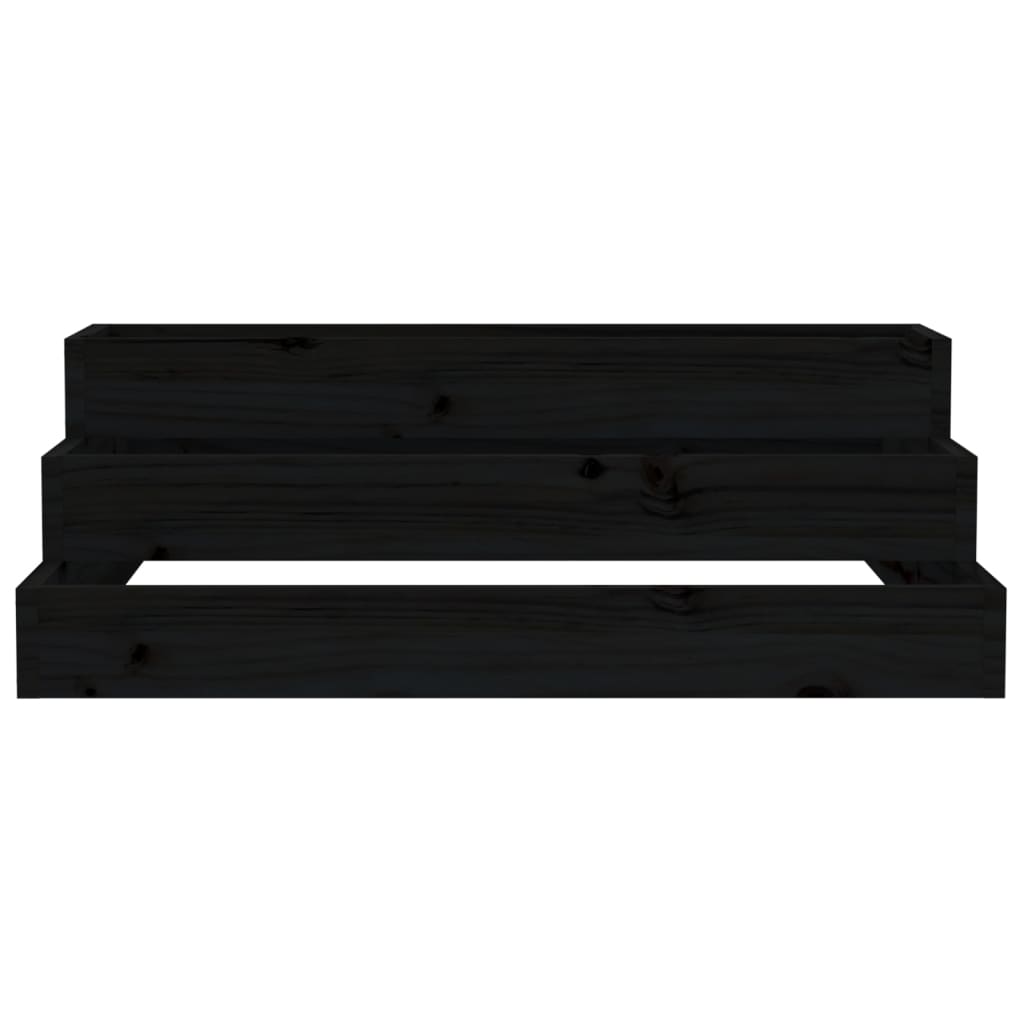 Jardinera de madera maciza de pino negro 80x80x27 cm v8456 - Vetonek