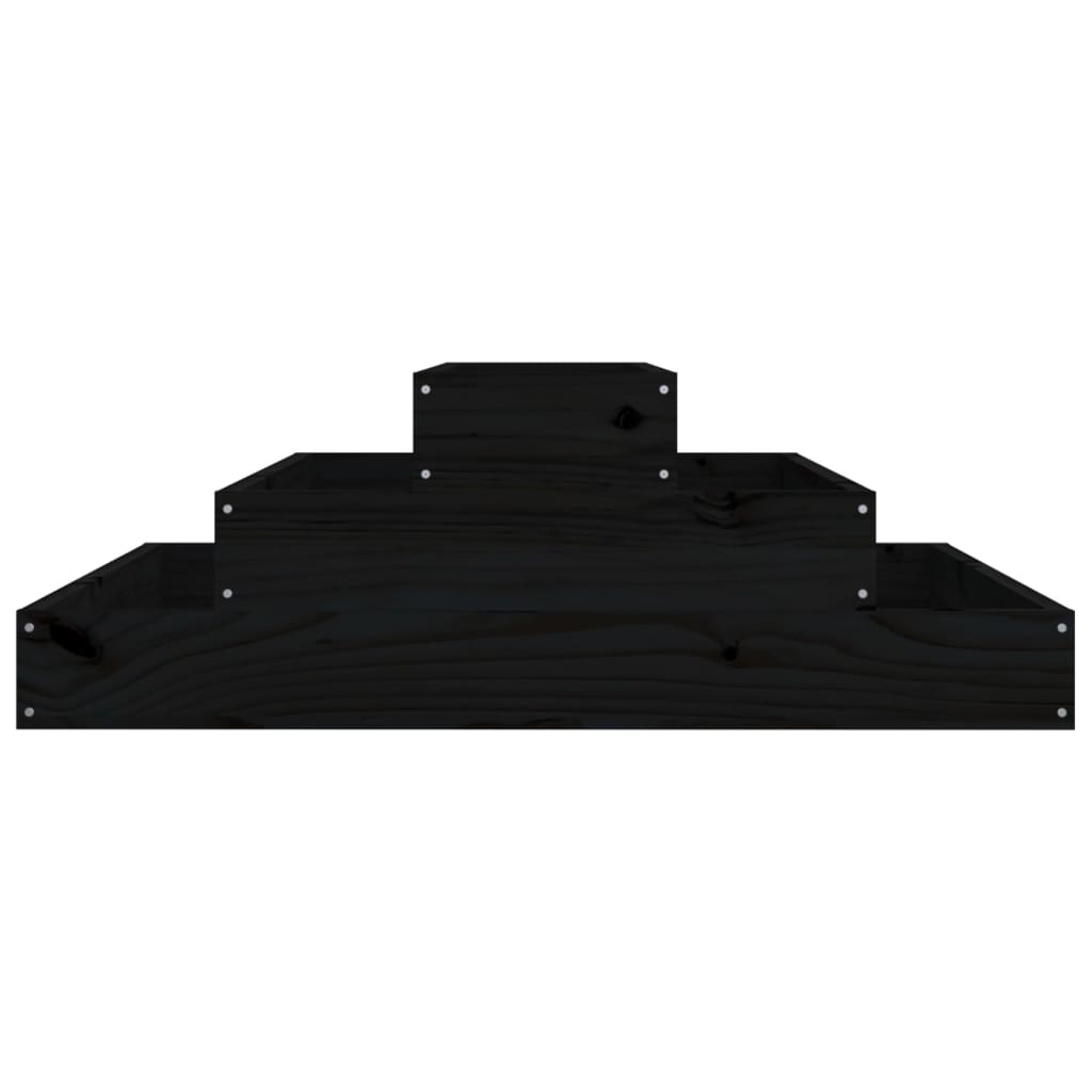Jardinera de madera maciza de pino negro 80x80x27 cm v8456 - Vetonek