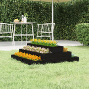 Jardinera de madera maciza de pino negro 80x80x27 cm v8456 Vetonek