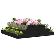 Jardinera madera maciza de pino negro 110x110x27 cm v8517 - Vetonek