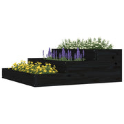 Jardinera de madera maciza de pino negro 78x78x27 cm v8579 - Vetonek