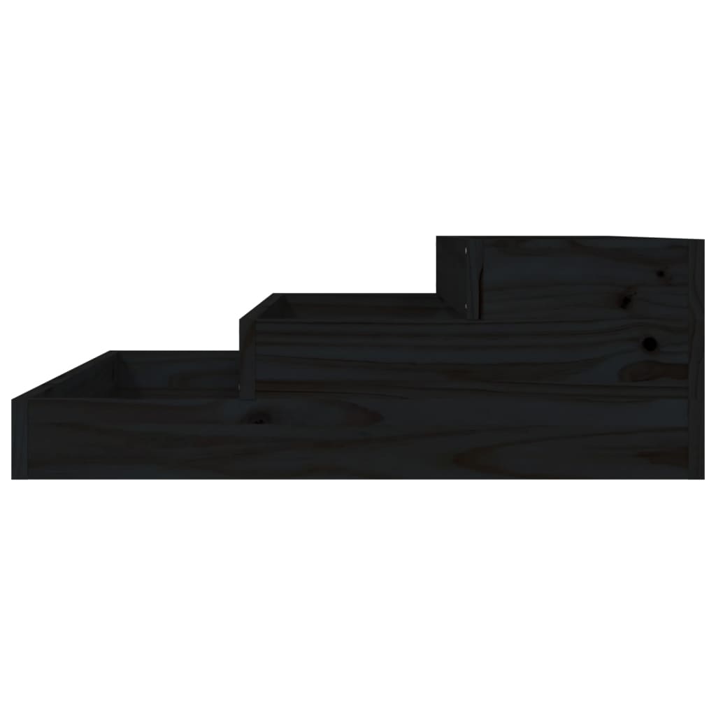 Jardinera de madera maciza de pino negro 78x78x27 cm v8579 - Vetonek