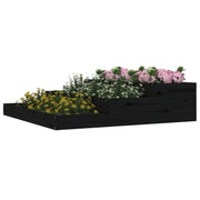 Jardinera madera maciza de pino negro 107x107x27 cm v8630 - Vetonek
