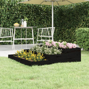 Jardinera madera maciza de pino negro 107x107x27 cm v8630 Vetonek