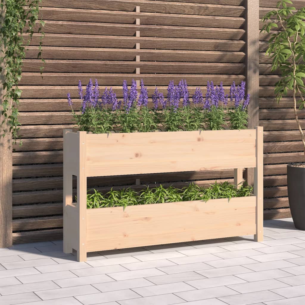 Vetonek Jardinera de madera maciza de pino 112x25x66 cm