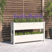 Jardinière en bois de pin blanc massif 112x25x66 cm v8715 Vetonek