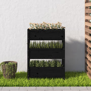 Jardinera de madera maciza de pino negro 77x25x104,5 cm v8791 - Vetonek