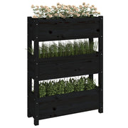 Jardinera de madera maciza de pino negro 77x25x104,5 cm v8791 - Vetonek