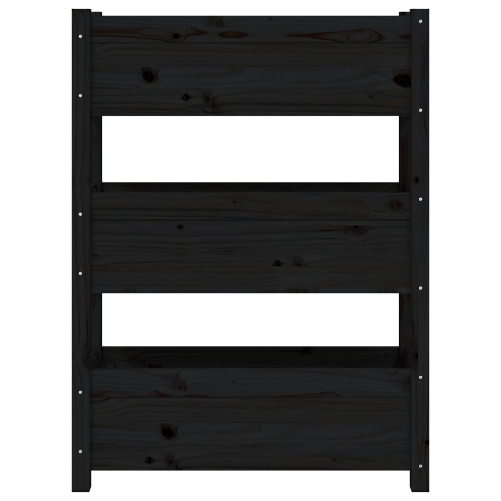Jardinera de madera maciza de pino negro 77x25x104,5 cm v8791 - Vetonek