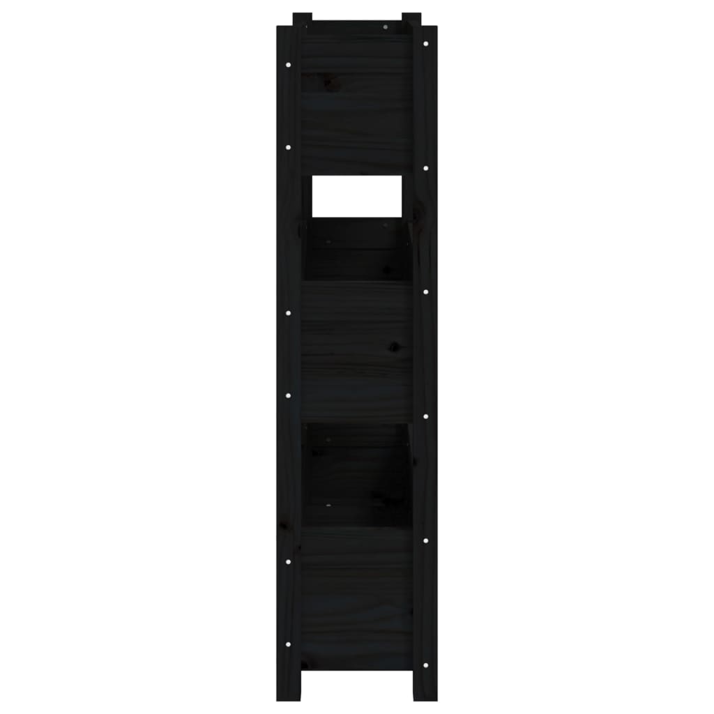 Jardinera de madera maciza de pino negro 77x25x104,5 cm v8791 - Vetonek