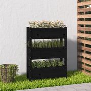 Jardinera de madera maciza de pino negro 77x25x104,5 cm v8791 Vetonek