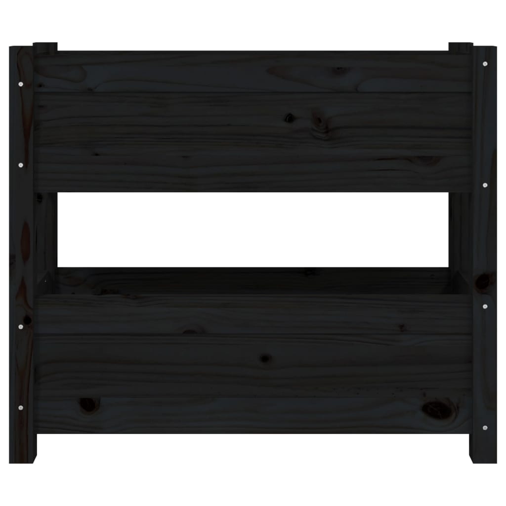 Jardinera de madera maciza de pino negro 77x25x66 cm - Vetonek