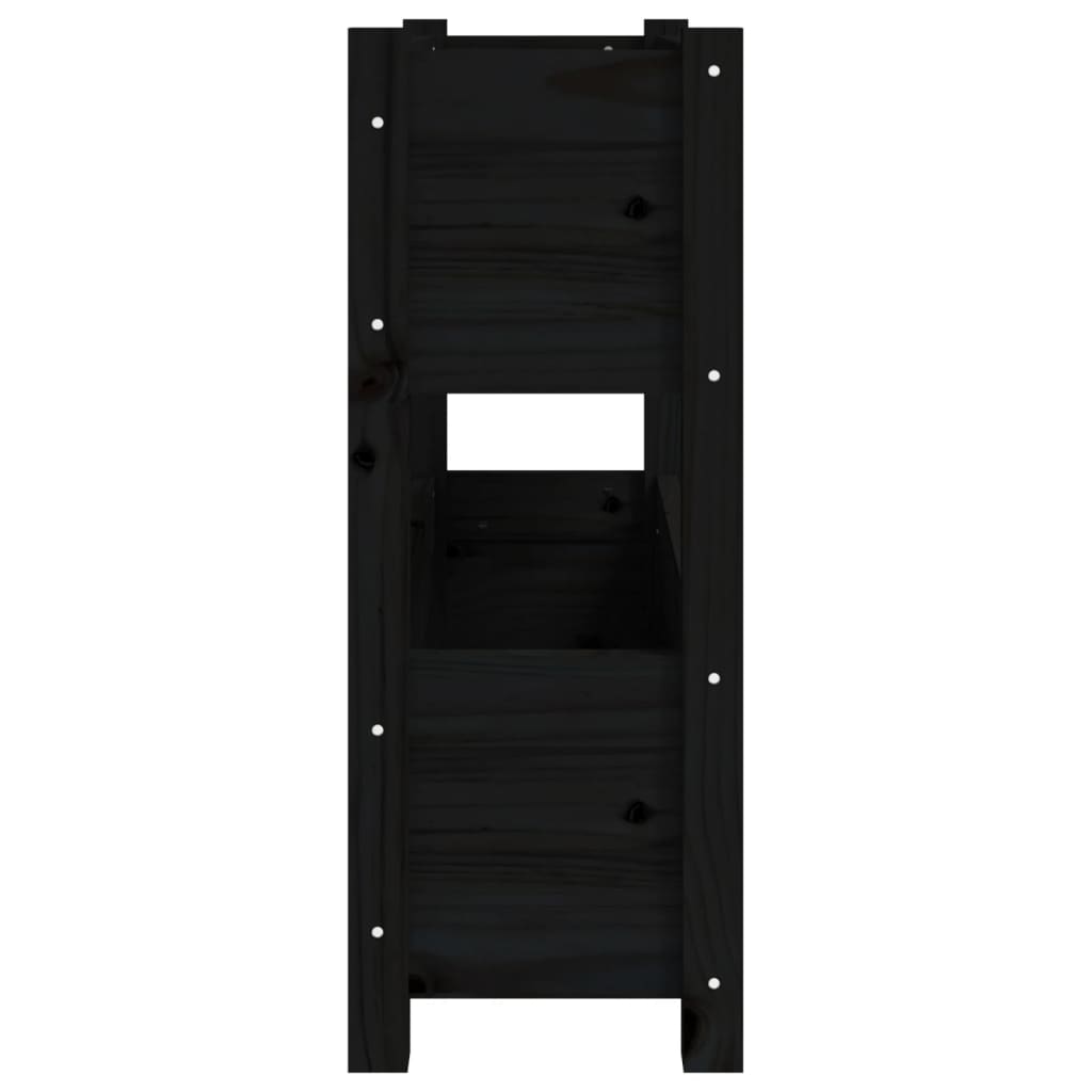 Jardinera de madera maciza de pino negro 77x25x66 cm - Vetonek