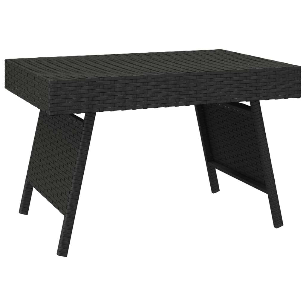 Mesa auxiliar plegable ratán sintético negro 60x40x38 cm vidaXL