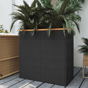 Jardinière en rotin synthétique noir 80x40x80 cm v9224 Vetonek