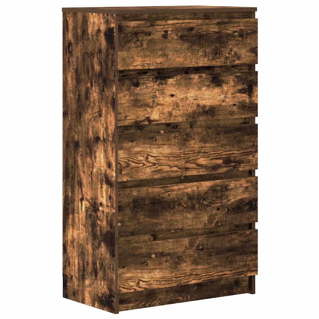 Vetonek Cómoda de madera contrachapada roble ahumado 60x36x103 cm