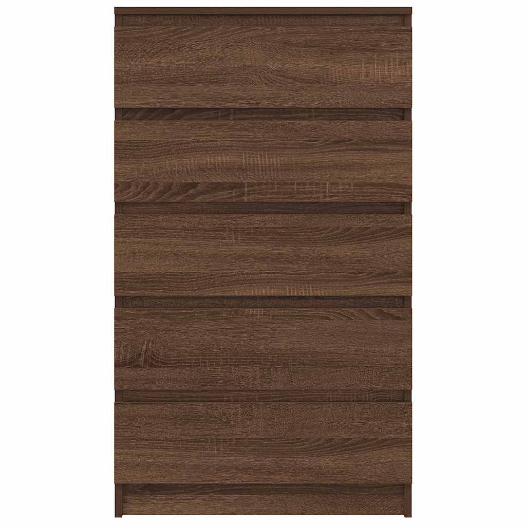 Cómoda de madera contrachapada roble marrón 60x36x103 cm v9309 - Vetonek