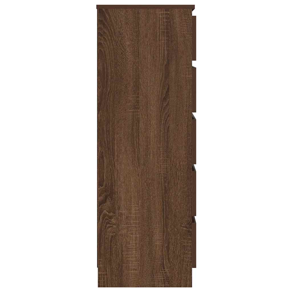 Cómoda de madera contrachapada roble marrón 60x36x103 cm v9309 - Vetonek
